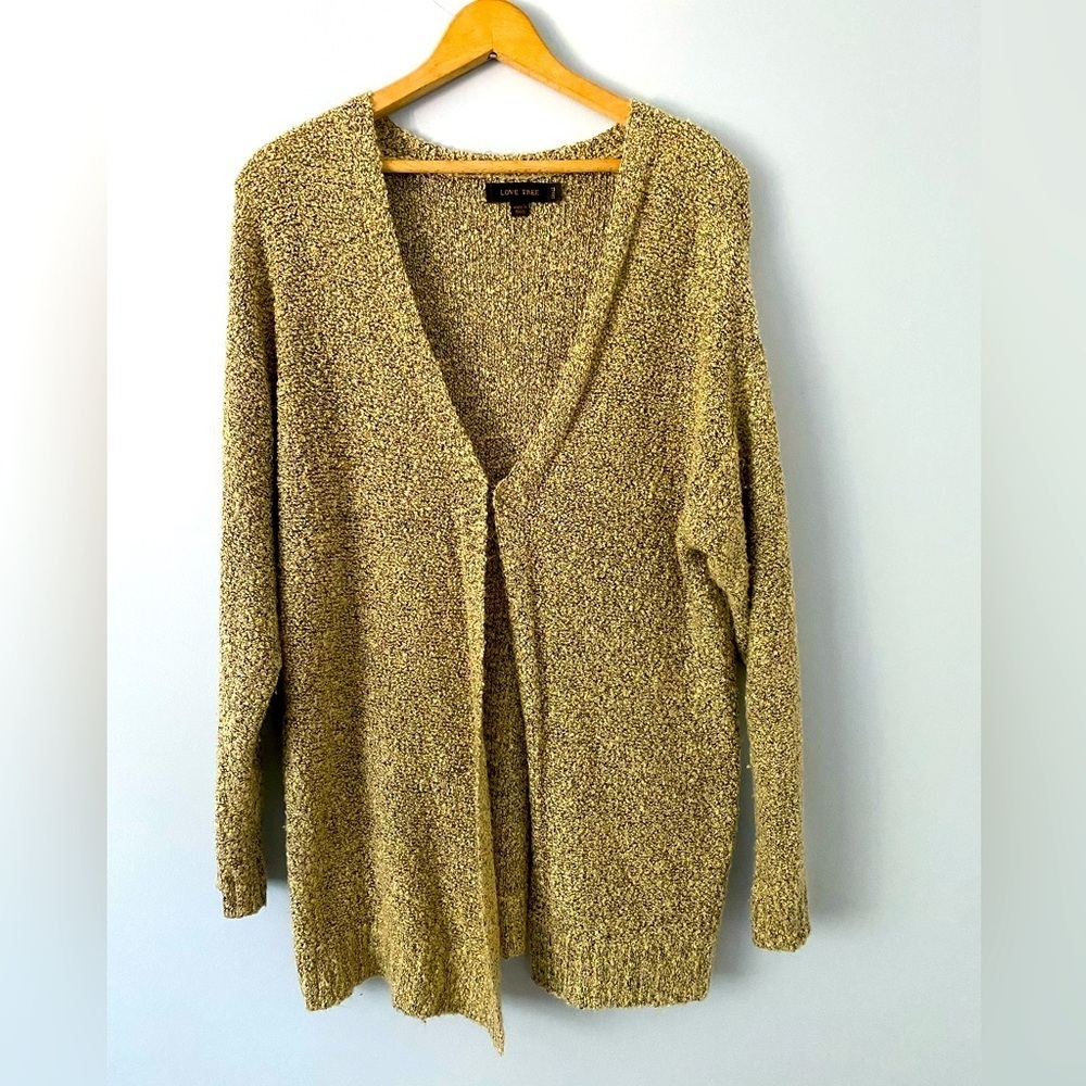 Love Tree Women's Size Small Open Front Cardigan Sweater Cozy Casual Neutral